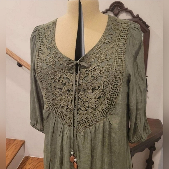 NWT 2X Green Crochet Front Dress - Picture 6 of 9